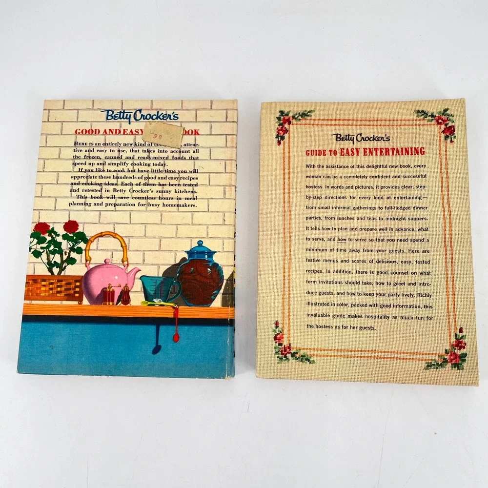 1950s Betty Crocker Cookbook Set Good and Easy Guide to Entertaining 1st Edition